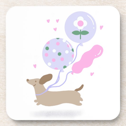 Schattigee Teckel Weiner Hondenliefhebber Party Ro Bier Onderzetter (Voorkant)