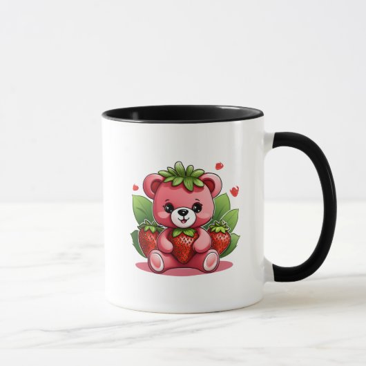 Schattigee Teddy Aardbei Mok (Rechts)