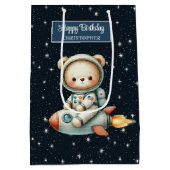 Schattigee Teddy Astronaut Gift Bag voor Verjaarda Medium Cadeauzakje (Achterkant)