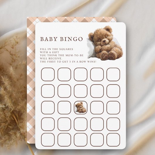 Schattigee Teddy Bear Baby Bingo spel Kaart