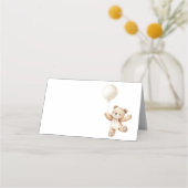 Schattigee Teddy Bear Ballon Food Tent Place Card (Achterkant)