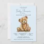 Schattigee Teddy Bear Blue Baby Boy Baby shower Kaart (Voorkant)