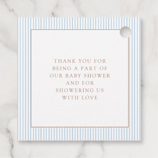 Schattigee Teddy Bear Blue Baby Boy Shower Bedankjes Labels (Achterkant)