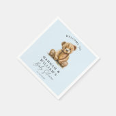 Schattigee Teddy Bear Blue Boy Baby shower Servet (Hoek)