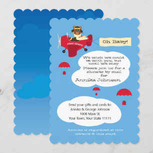 Schattigee Teddy Bear Pilot Vliegtuigdouche per Ma Kaart
