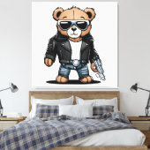 Schattigee Teddy Memes Canvas Afdruk (Insitu (Slaapkamer))