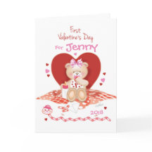 Schattigee teddy op Baby Girl's 1st