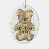 Schattigee Teddybeer aangepaste tekst Keramisch Ornament (Rechts)