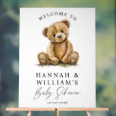 Schattigee teddybeer Baby shower acryl welkomstbor Acryl Bord (Neutraal)