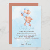 Schattigee Teddybeer Baby shower Dank u kaart (Voorkant / Achterkant)