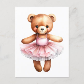 Schattigee teddybeer ballerina dansballet feestdagenkaart
