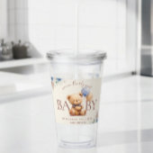 Schattigee teddybeer ballonnen Boho Blue Roos Flor Acryl Drinkbeker