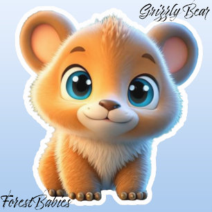 Schattigee teddybeer Cartoon Graphic Wild Natuur A Sticker