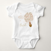 Schattigee teddybeer en ballonnen Gold Script Romper (Voorkant)