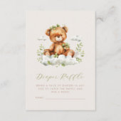 Schattigee teddybeer groene luier Raffle Informatiekaartje (Voorkant)