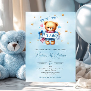 Schattigee teddybeer Het is een baby shower Kaart
