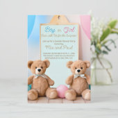 Schattigee teddybeer hij of zij Geslacht onthullen Kaart (Staand voorkant)