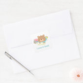 Schattigee teddybeer houdt van Kinder Stickers te  (Envelop)