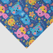 Schattigee teddybeer illustratie blauw Kinder Tissuepapier (Detail)