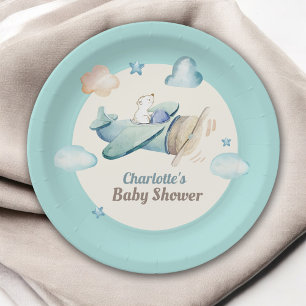Schattigee teddybeer in Baby shower Papieren Bordje