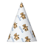 Schattigee teddybeer Kinder naam Verjaardag Feesthoedjes (Voorkant)