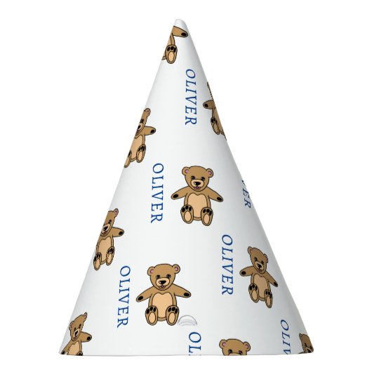 Schattigee teddybeer Kinder naam Verjaardag Feesthoedjes (Rechts)