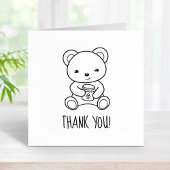 Schattigee teddybeer met een honingpot dank u rubberstempel