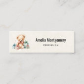 Schattigee teddybeer met kerstcadeaus mini visitekaartje (Voorkant)