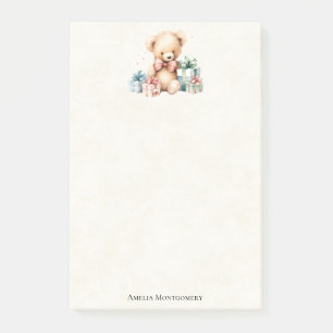 Schattigee teddybeer met kerstcadeaus post-it® notes
