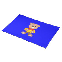 Schattigee teddybeer op blauw