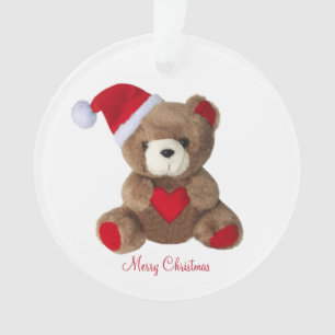Schattigee teddybeer op wit ornament