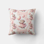 Schattigee teddybeer pastel roze Waterverf Kussen (Achterkant)