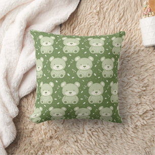 Schattigee teddybeer Patroon Green Pluche Beer Kussen