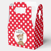 Schattigee teddybeer polka stippen verjaardag bedankdoosjes (Geopend)