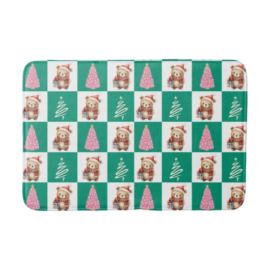 Schattigee teddybeer sinterklaas kerstboom feest badmat (Voorkant)