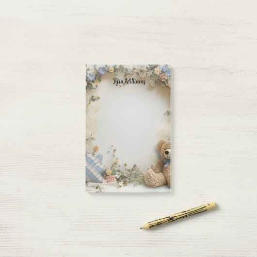 Schattigee teddybeer Valentijnsdag Post-it® Notes (Op bureau)