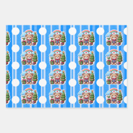 Schattigee Teddybeer Verjaardags Verpakkende Docum Inpakpapier Vel