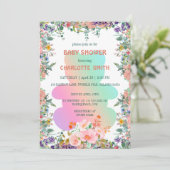 Schattigee teddybeer waterverf gradiënt baby showe kaart (Staand voorkant)