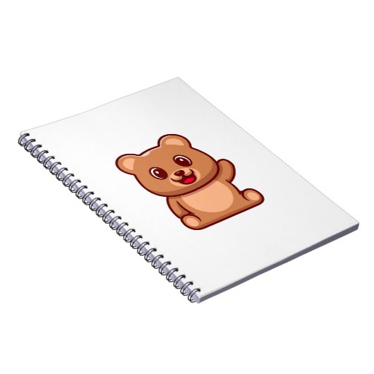 Schattigee teddybeer zwaaiende hand notitieboek (Rechterzijde)