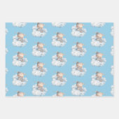 Schattigee Teddyberen en sterren blauw Inpakpapier Vel (Voorkant)