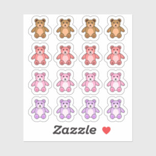 Schattigee teddyberen kleurrijke decoratieve minip sticker