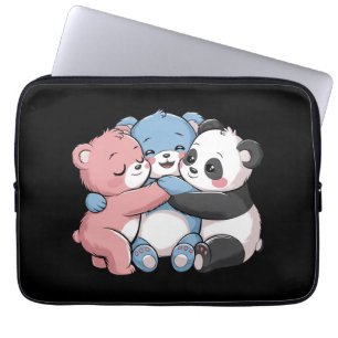 Schattigee teddyberen met panda laptop sleeve