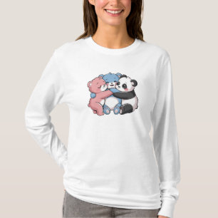 Schattigee teddyberen met panda t-shirt