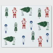 Schattigee Tekening Kerst Cadeaupapier (Vlak)