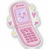 Schattigee telefoontekening sticker (Voorkant)