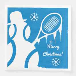 Schattigee tennisbal sneeuwman wintervakantie servetten