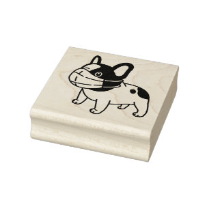 SCHATTIGEE TERRIER MET EEN MONDKAPJE Wood Art Stam Rubberstempel