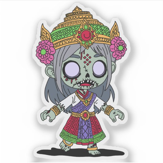 Schattigee Thai Zombie Sticker (Voorkant)