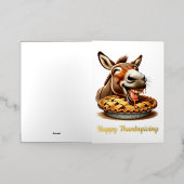 Schattigee Thanksgiving Donkey Folie Wenskaart (Buiten Laag)