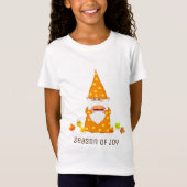 Schattigee Thanksgiving Gnome & Fall Leaves T-shir T-shirt (Voorkant)